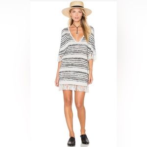 NWT Chaser Striped Fringe Sweater Dress Tunic